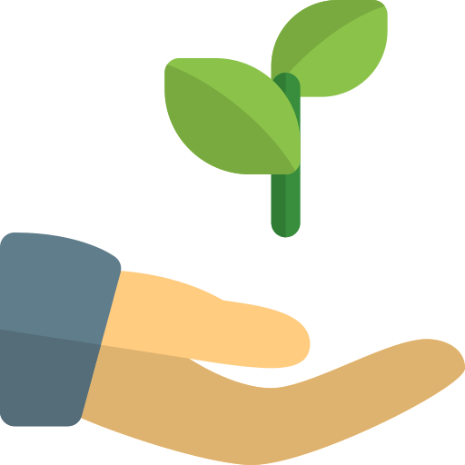Main avec plante dedans
