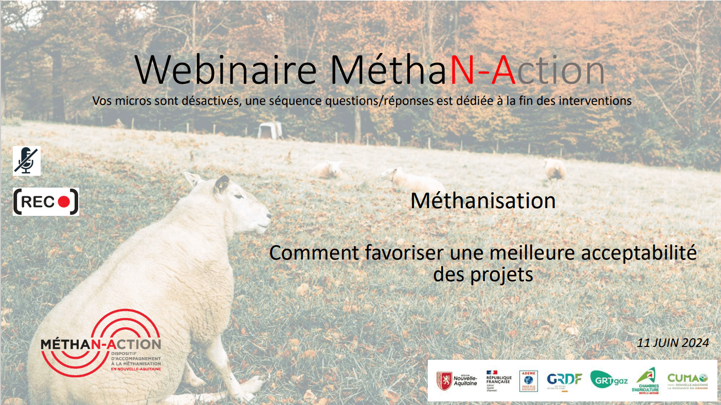 WEBINAIRE : Méthanisation, comment favoriser une meilleure acceptabilité des projets